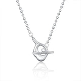 Irregular 925 Silver Necklace Bead Chain Alien OT Women Girls Fine Jewelry