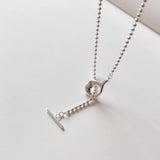 Irregular 925 Silver Necklace Bead Chain Alien OT Women Girls Fine Jewelry