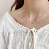 Irregular 925 Silver Necklace Bead Chain Alien OT Women Girls Fine Jewelry