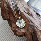 925 Silver Vintage Rose Flower Pendant Necklace for Women