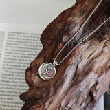 925 Silver Vintage Rose Flower Pendant Necklace for Women