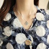 925 Silver Vintage Rose Flower Pendant Necklace for Women