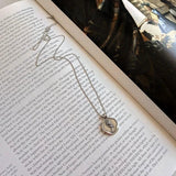 925 Silver Vintage Rose Flower Pendant Necklace for Women