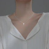 Classical Cross Wild Pendant Sterling Silver Female Necklace