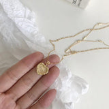 925 Silver Heart Double Layer Necklace Zircon Pendant for Women