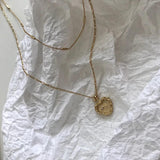 925 Silver Heart Double Layer Necklace Zircon Pendant for Women