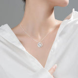 Geometric Circles Necklace & Pendant 925 Sterling Silver for Women