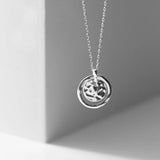 Geometric Circles Necklace & Pendant 925 Sterling Silver for Women