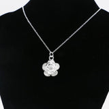 925 Silver Camellia Necklace Flower Pendant Choker Gift Jewelry