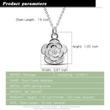925 Silver Camellia Necklace Flower Pendant Choker Gift Jewelry
