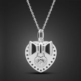925 Silver Bow Heart Pendant Choker Necklace