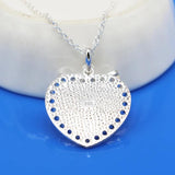 925 Silver Bow Heart Pendant Choker Necklace