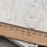 925 Silver Round Bead Necklace Thick 2.5mm 51cm Long