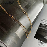 925 Silver Choker Necklace for Women Minimalist Double Layer Snake Chain
