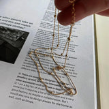 925 Silver Choker Necklace for Women Minimalist Double Layer Snake Chain