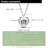 925 Silver Heart Pendant Choker Necklace with Zircon