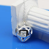 925 Silver Heart Pendant Choker Necklace with Zircon