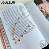 925 Silver Double Layer Wafer Necklace for Women