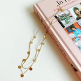 925 Silver Double Layer Wafer Necklace for Women