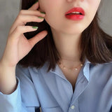 925 Silver Double Layer Wafer Necklace for Women