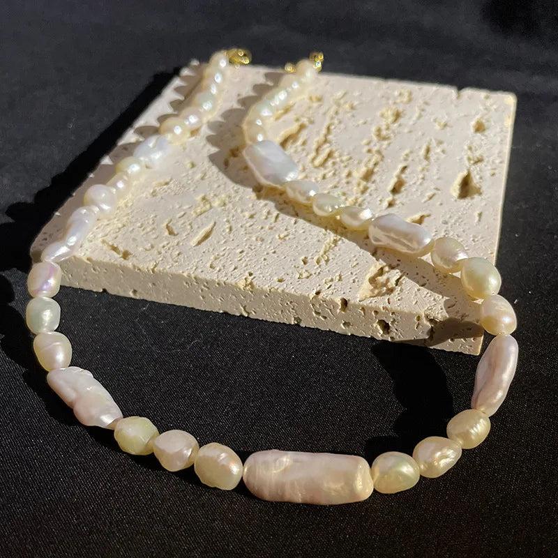 Baroque Pearl Strand Necklace Bridal Pearls Freshwater Pearl Choker Jewelry