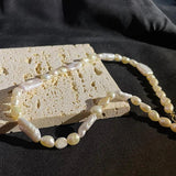 Baroque Pearl Strand Necklace Bridal Pearls Freshwater Pearl Choker Jewelry