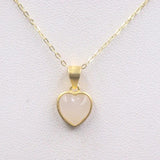 Nephrite Heart Sterling Silver Necklace Women Luck O Chain 14x9mm