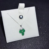 925 Silver Women Chalcedony Zircon Grape Bunch Pendant Necklace