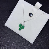 925 Silver Women Chalcedony Zircon Grape Bunch Pendant Necklace