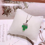 925 Silver Women Chalcedony Zircon Grape Bunch Pendant Necklace