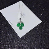 925 Silver Women Chalcedony Zircon Grape Bunch Pendant Necklace