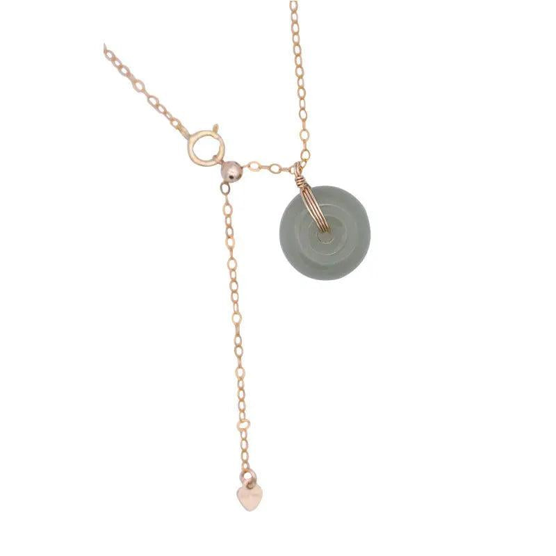 S925 Sterling Silver Hetian Jade Bead Necklace