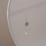 S925 Sterling Silver Hetian Jade Bead Necklace