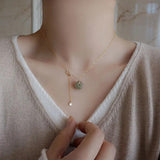 S925 Sterling Silver Hetian Jade Bead Necklace