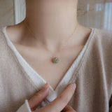 S925 Sterling Silver Hetian Jade Bead Necklace