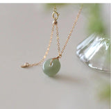 S925 Sterling Silver Hetian Jade Bead Necklace