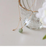 S925 Sterling Silver Hetian Jade Bead Necklace