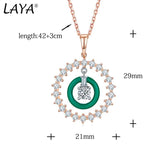 Laya 925 Sterling Silver CZ Enamel Circle Necklace for Women