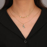 925 Silver Necklace Star Moon Pendant Choker for Women
