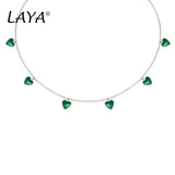 Laya 925 Sterling Silver Enamel Heart Necklace Women's Jewelry