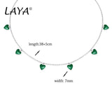 Laya 925 Sterling Silver Enamel Heart Necklace Women's Jewelry