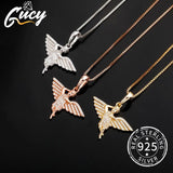 Silver Angel Pendant Necklace 925 Sterling Silver Women Jewelry