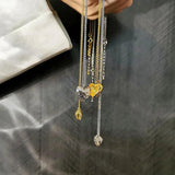 925 Silver 18K Heart Pendant Necklace for Women
