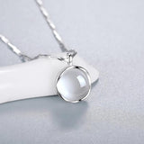 S925 Silver Round Pendant Necklace Clavicle Chain