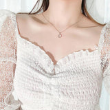 S925 Silver Round Pendant Necklace Clavicle Chain