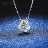 Rose Flower Heart Moissanite Necklace Eternity Jewelry