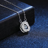 Rose Flower Heart Moissanite Necklace Eternity Jewelry