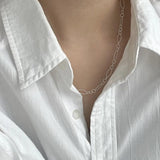 925 Silver Link Chain Necklace Choker Women Girl Fine Jewelry
