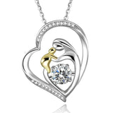 925 Silver Mother's Love 18k Plated Heart Necklace