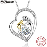 925 Silver Mother's Love 18k Plated Heart Necklace